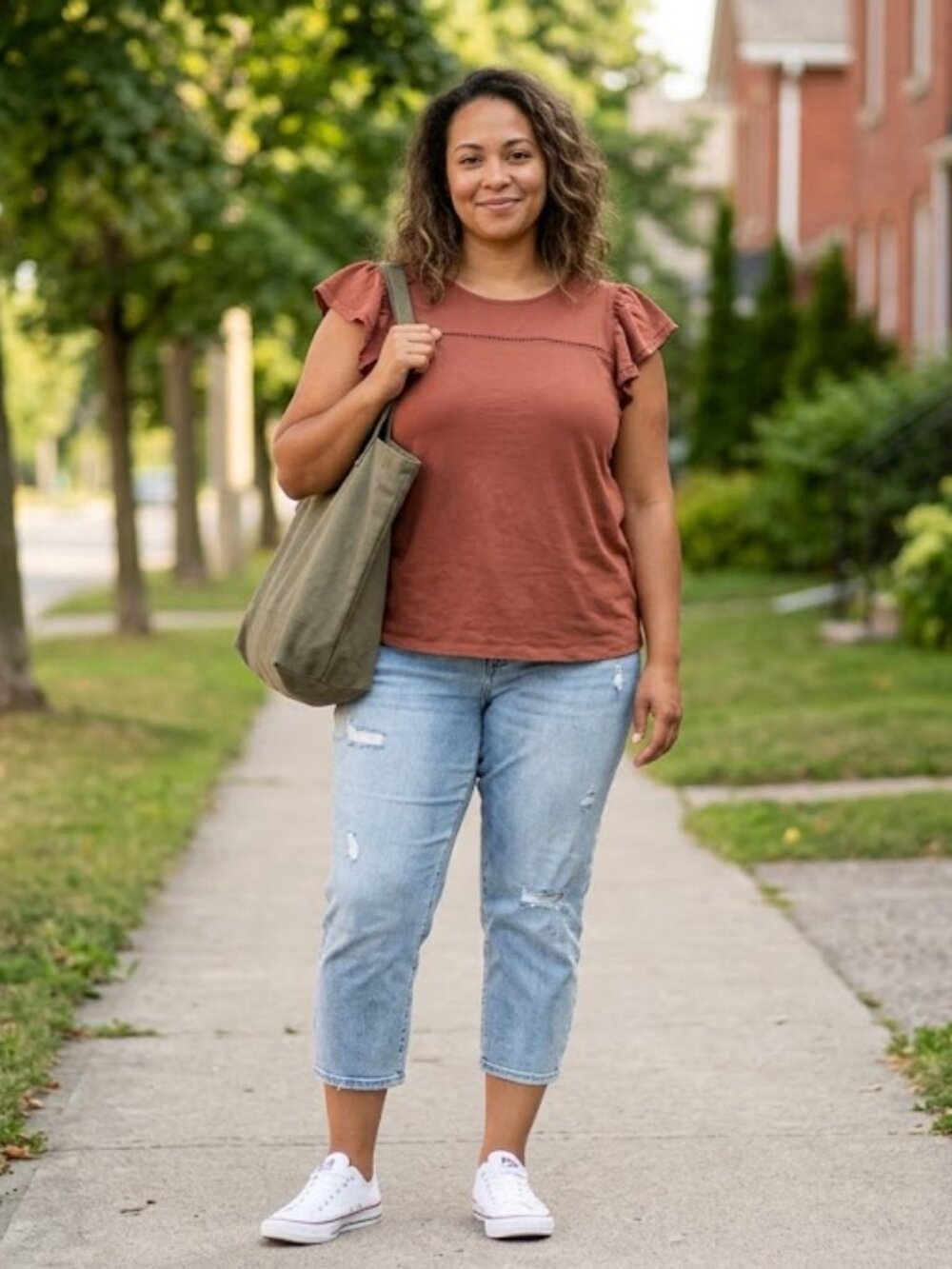 Butterfly cap sleeve top